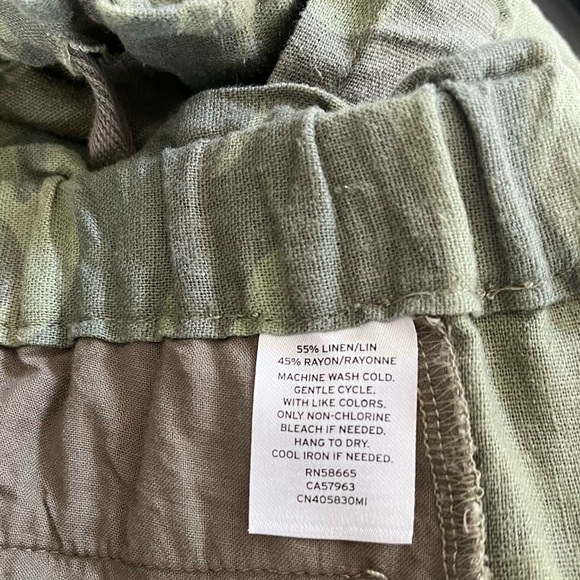 Caslon Green Camo Mini Drawstring Paper bag Linen Blend Skirt Womens XL - Picture 6 of 11